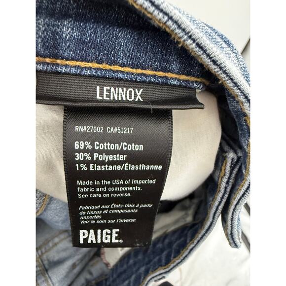 PAIGE Lennox Slim Fit Jeans Men’s 29x29 Medium Wash Stretch Denim USA Made - Picture 8 of 8